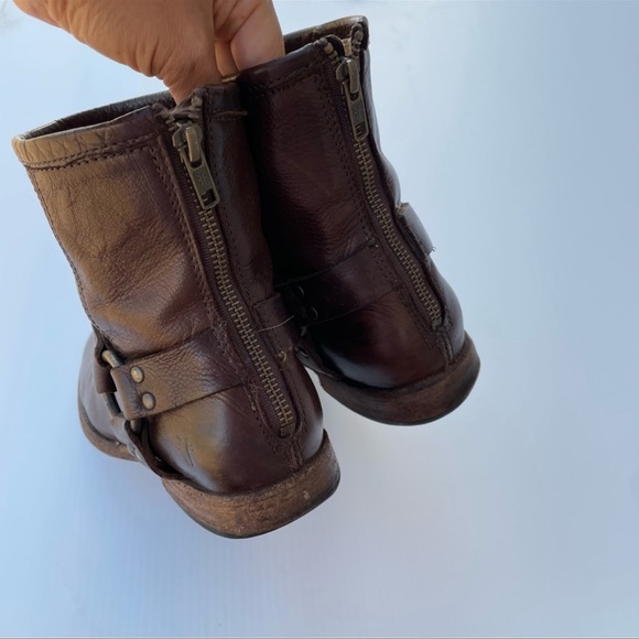 Frye vintage Veronica short brown leather harness boots size 8.5 - Picture 3 of 9